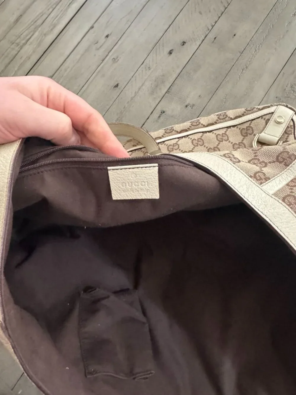 Vintage GUCCI GG Canvas Abbey Large D-Ring Tote Bag